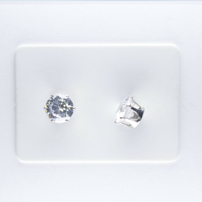 Zircon Diamond Earrings Hypoallergenic Stud, Clip-on or Magnetic