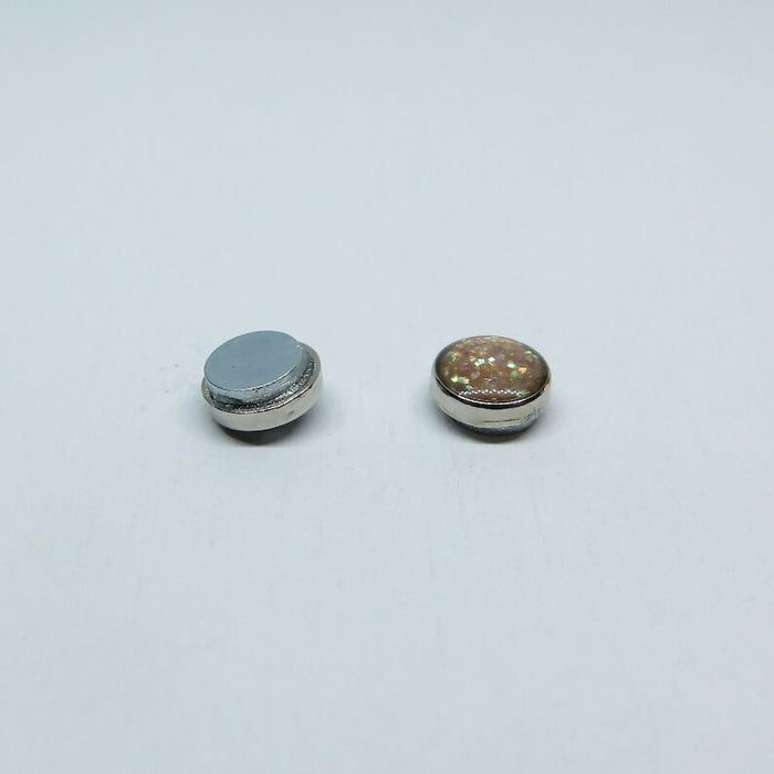 A pair of Sparkling Glitter Birthstone Charm Earrings in 12 colors Magnetic, Hypoallergenic Stud or Clip-on