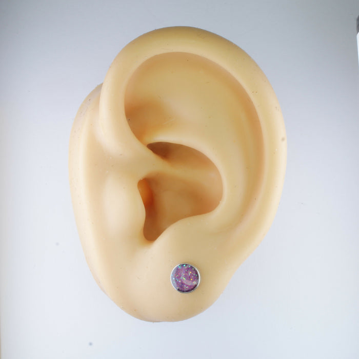 A pair of Sparkling Glitter Birthstone Charm Earrings in 12 colors Magnetic, Hypoallergenic Stud or Clip-on
