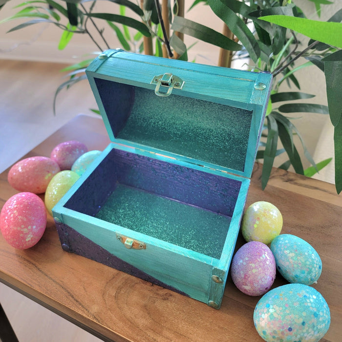 Teal Mermaid Themed Treasure Chest, Birthday Gift!