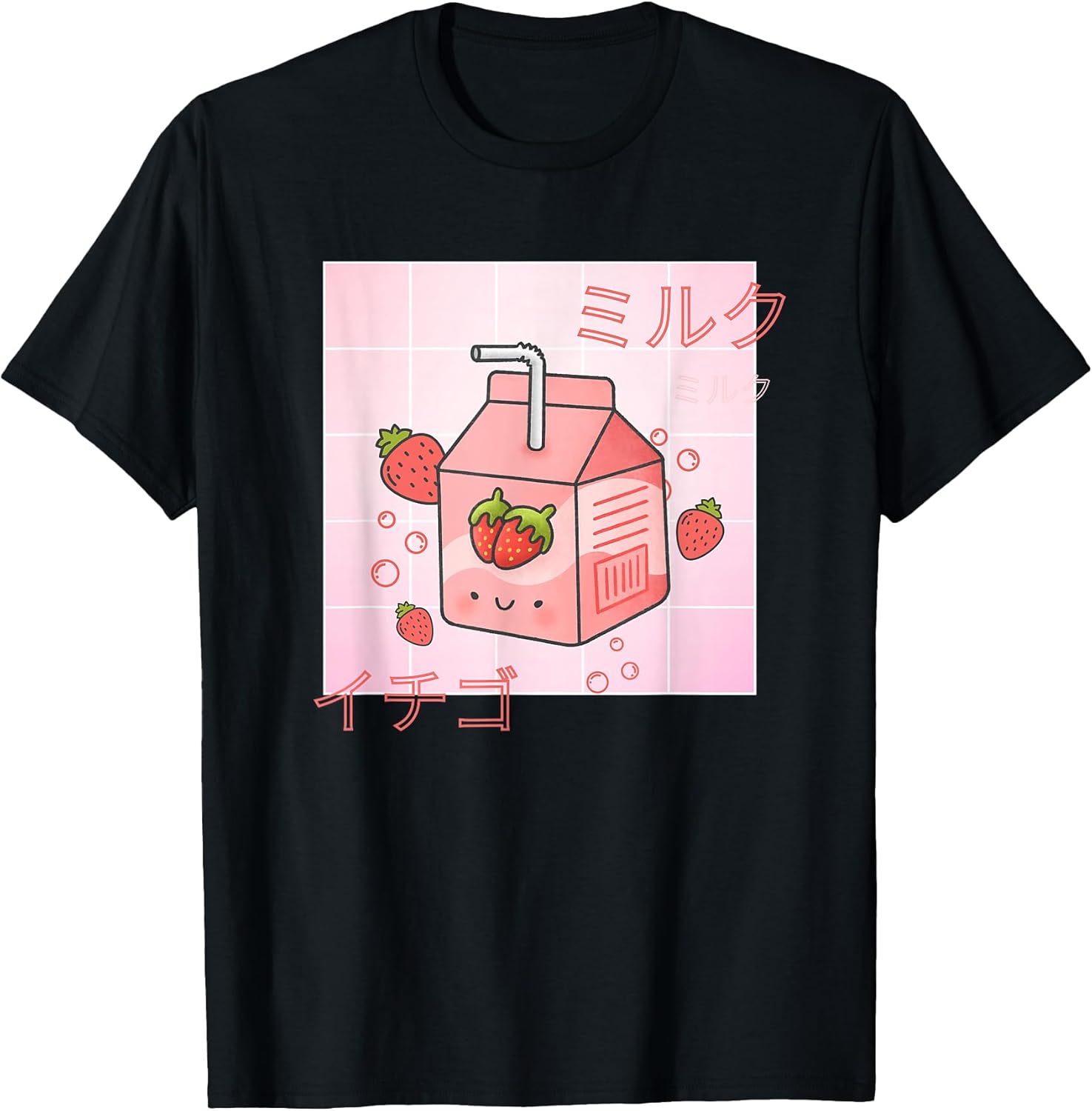 Funny Retro 90s Japanese Kawaii Strawberry Milk Carton T-Shirt Unisex T-shirt, Sweatshirt, Hoodie, Long Sleeve Tee