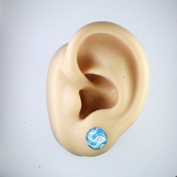 Golden Wave Earrings, Magnetic, Hypoallergenic Surgical Steel Stud or Clip-on