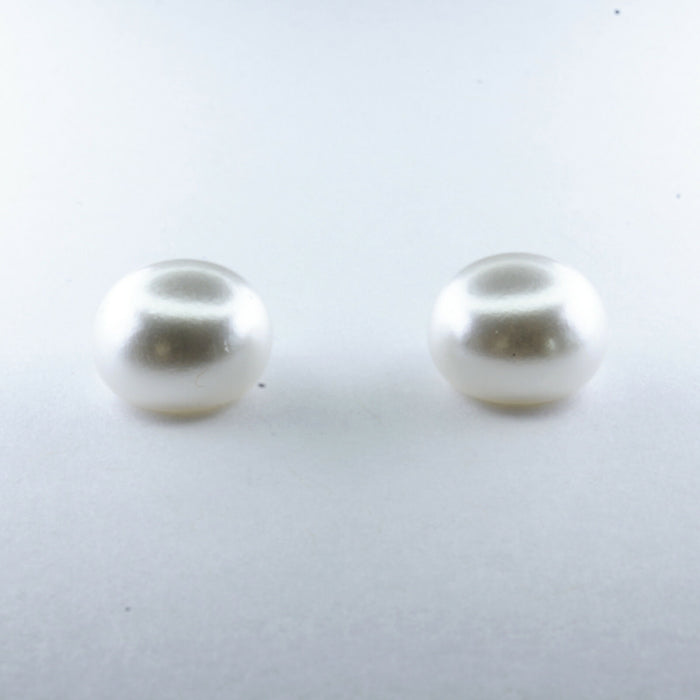 Pearl Earrings White Fresh Water Pearl Earrings Hypoallergenic Stud, Clip-on or Magnetic