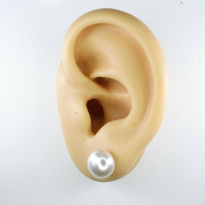 Pearl Earrings White Fresh Water Pearl Earrings Hypoallergenic Stud, Clip-on or Magnetic