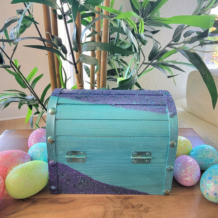 Teal Mermaid Themed Treasure Chest, Birthday Gift!