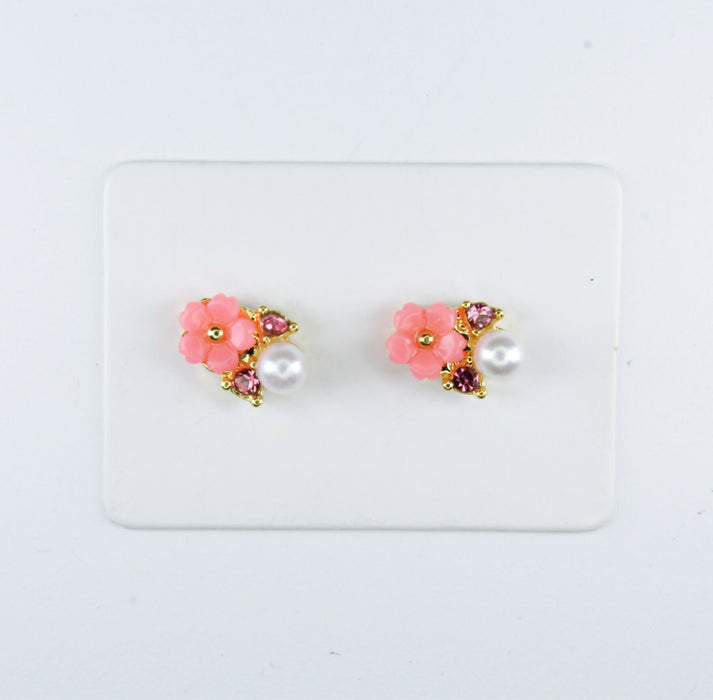 Elegant Rose Earrings single or 6-pack Magnetic, Hypoallergenic Surgical Steel Stud or Clip-on
