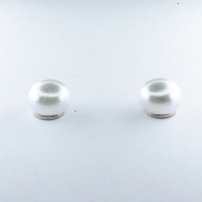Pearl Earrings White Fresh Water Pearl Earrings Hypoallergenic Stud, Clip-on or Magnetic