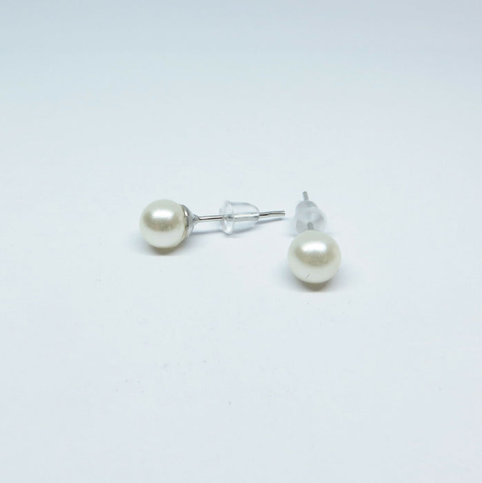 Pearl Earrings Ivory/Cream Fresh Water Pearl Earrings Hypoallergenic Stud, Clip-on or Magnetic