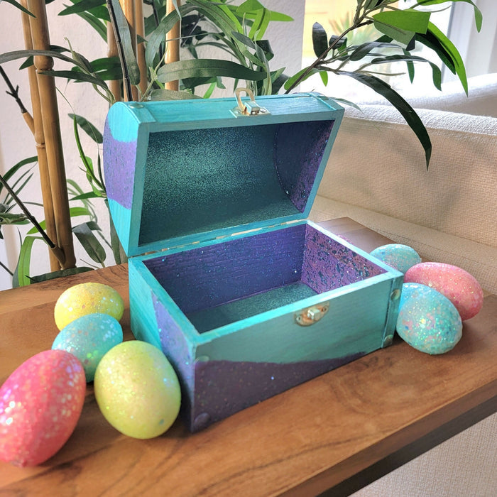 Teal Mermaid Themed Treasure Chest, Birthday Gift!
