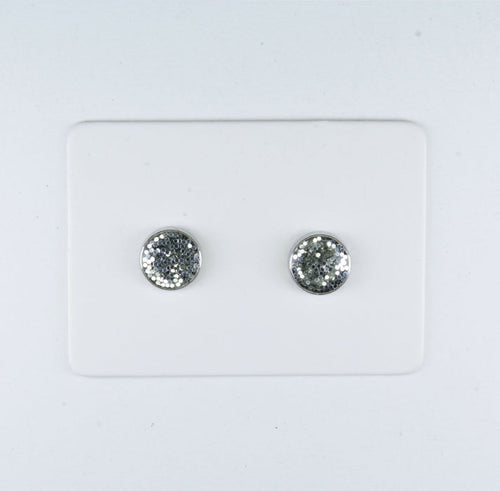 A pair of Sparkling Glitter Birthstone Charm Earrings in 12 colors Magnetic, Hypoallergenic Stud or Clip-on