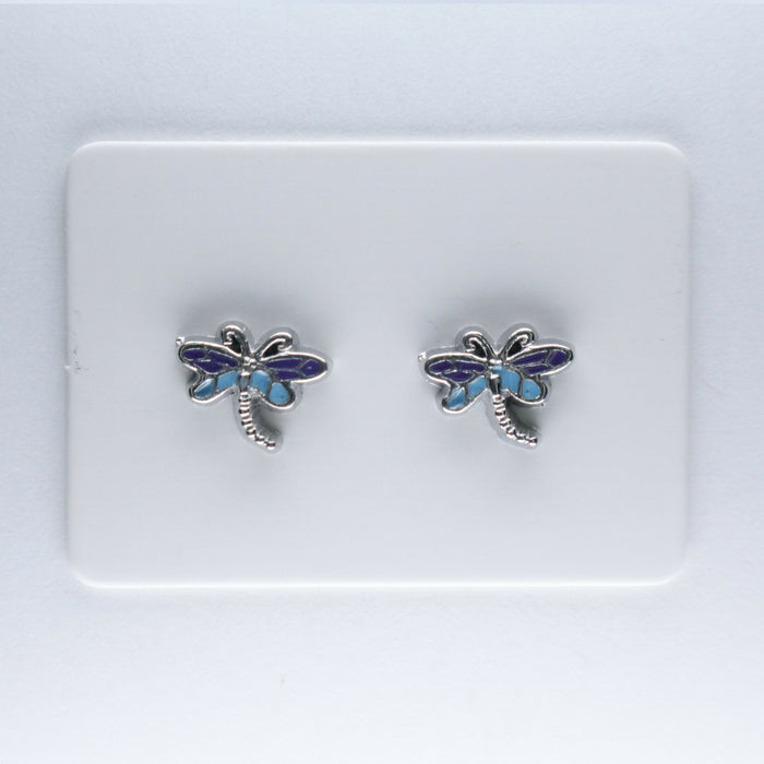 Dragonfly Earrings Magnetic, Hypoallergenic Stud, or Clip-on.