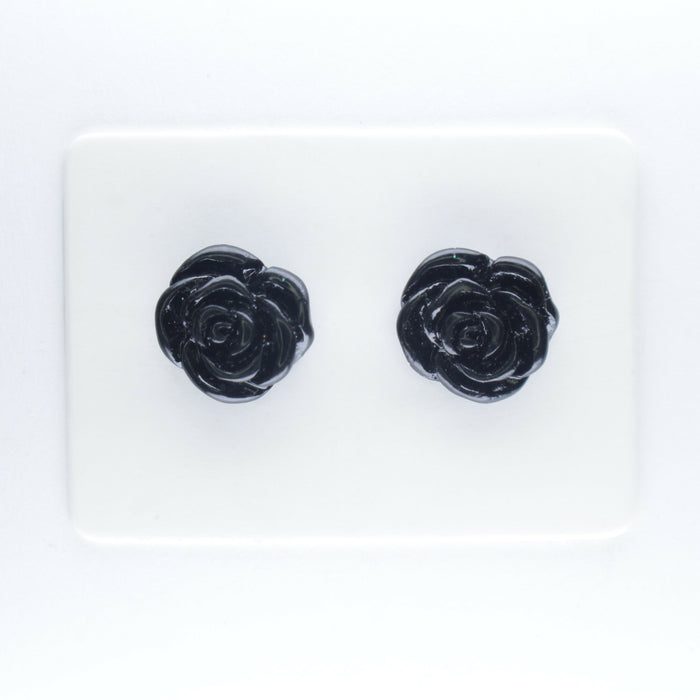 Rose Earrings: single or 6-pack, Magnetic, Hypoallergenic Surgical Steel Stud or Clip-on