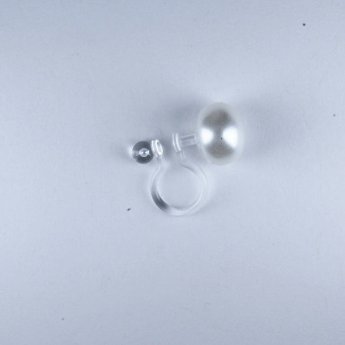 Pearl Earrings White Fresh Water Pearl Earrings Hypoallergenic Stud, Clip-on or Magnetic