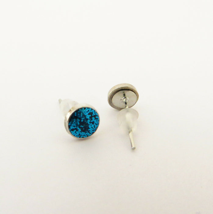 A pair of Sparkling Glitter Birthstone Charm Earrings in 12 colors Magnetic, Hypoallergenic Stud or Clip-on