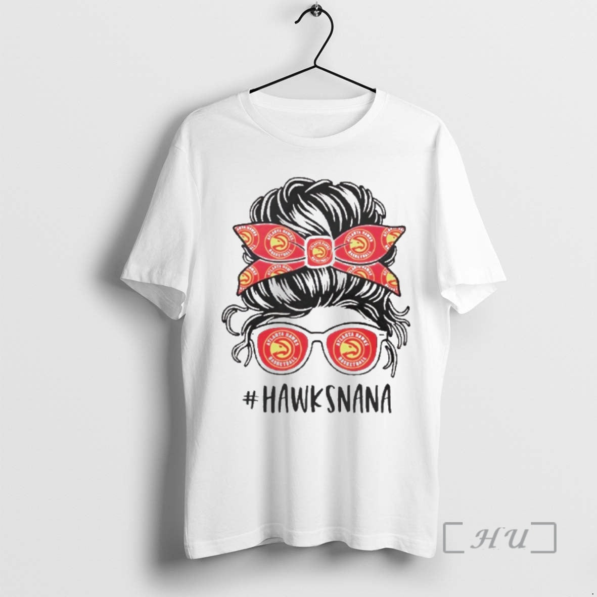 Officials Atlanta Hawks Grandma Messy Bun Unisex T-shirt, Sweatshirt, Hoodie, Long Sleeve Tee