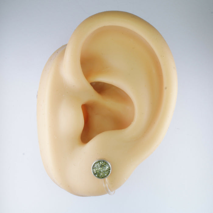 A pair of Sparkling Glitter Birthstone Charm Earrings in 12 colors Magnetic, Hypoallergenic Stud or Clip-on