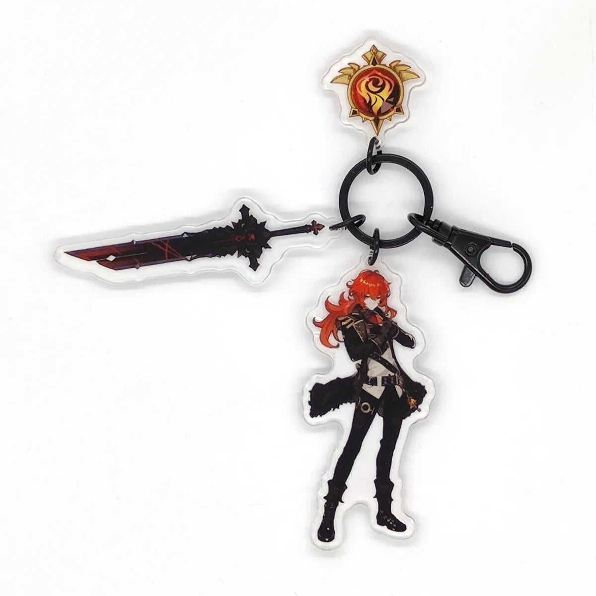 Genshin Impact Eye of God Weapon 'Diluc' Keyring Acrylic Keychain