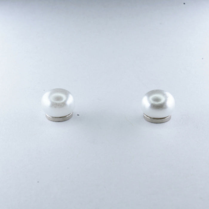 Pearl Earrings White Fresh Water Pearl Earrings Hypoallergenic Stud, Clip-on or Magnetic