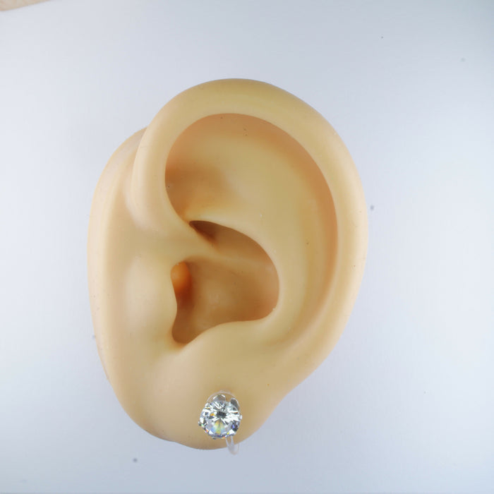 Zircon Diamond Earrings Hypoallergenic Stud, Clip-on or Magnetic