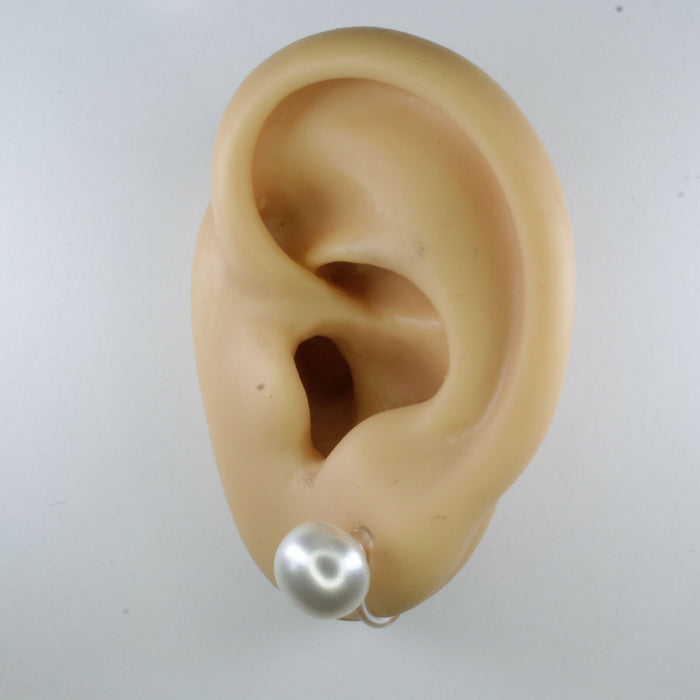 Pearl Earrings White Fresh Water Pearl Earrings Hypoallergenic Stud, Clip-on or Magnetic