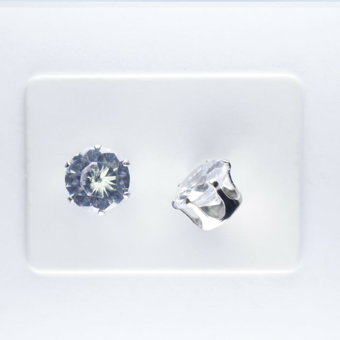 Zircon Diamond Earrings Hypoallergenic Stud, Clip-on or Magnetic
