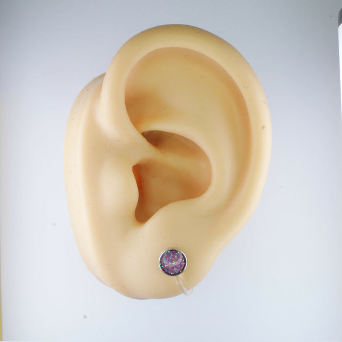 A pair of Sparkling Glitter Birthstone Charm Earrings in 12 colors Magnetic, Hypoallergenic Stud or Clip-on