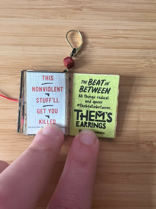 Anti-racist Book Cover Booklet Earrings