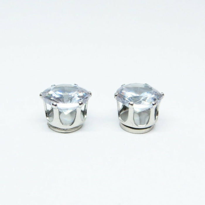 Zircon Diamond Earrings Hypoallergenic Stud, Clip-on or Magnetic
