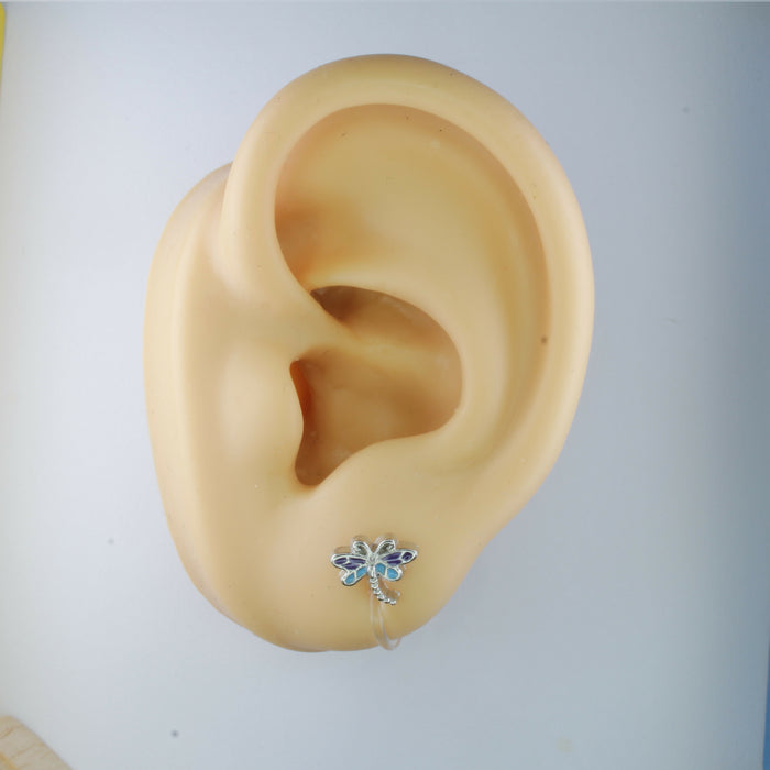 Dragonfly Earrings Magnetic, Hypoallergenic Stud, or Clip-on.