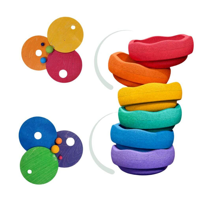 Grimm's x Stapelstein Rolling Discs - Rainbow