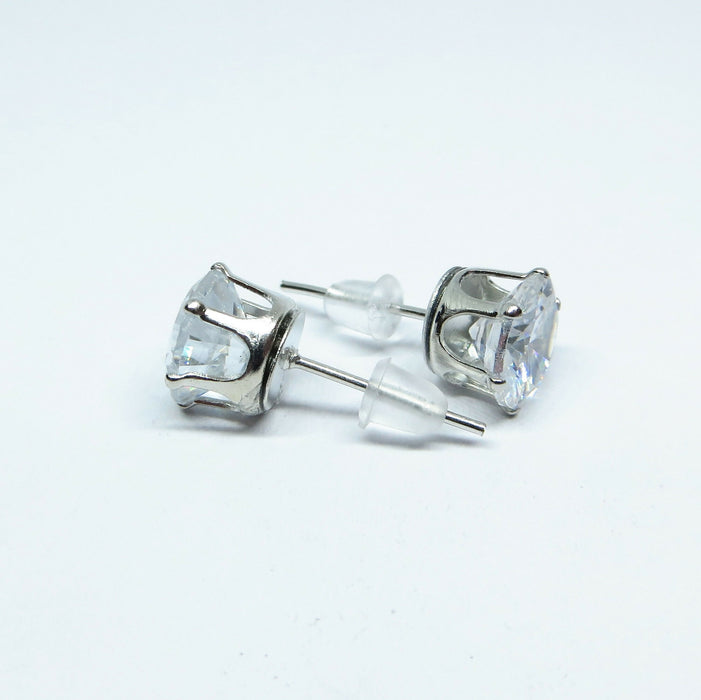 Zircon Diamond Earrings Hypoallergenic Stud, Clip-on or Magnetic