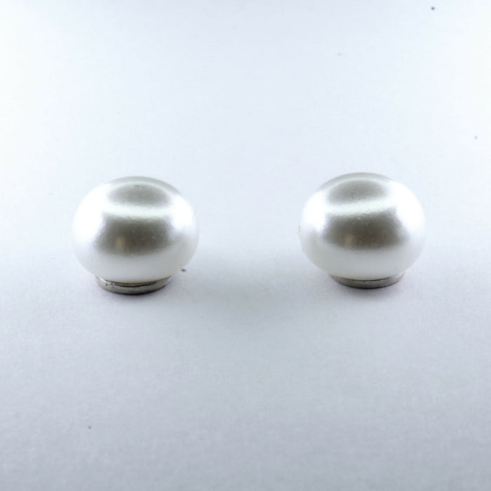 Pearl Earrings White Fresh Water Pearl Earrings Hypoallergenic Stud, Clip-on or Magnetic
