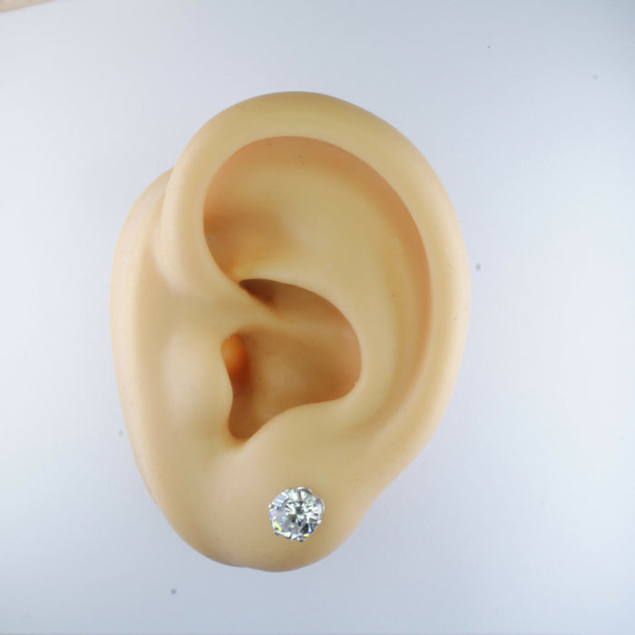 Zircon Diamond Earrings Hypoallergenic Stud, Clip-on or Magnetic