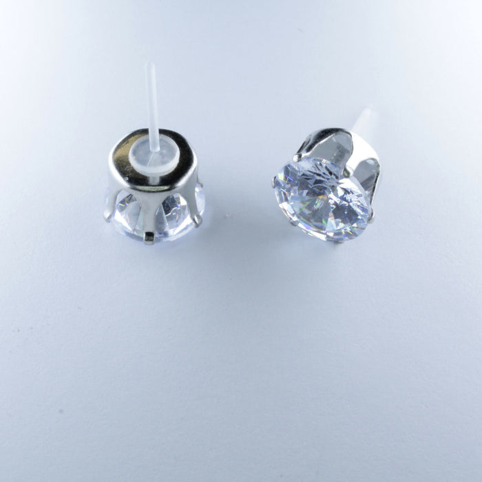 Zircon Diamond Earrings Hypoallergenic Stud, Clip-on or Magnetic