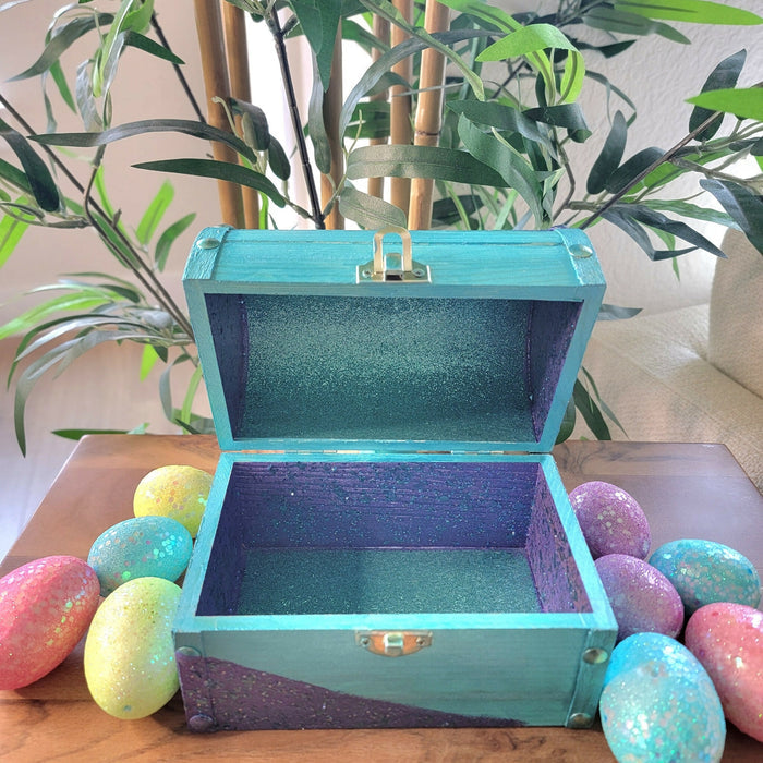 Teal Mermaid Themed Treasure Chest, Birthday Gift!