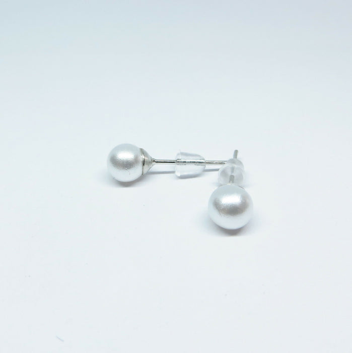 Pearl Earrings White Fresh Water Pearl Earrings Hypoallergenic Stud, Clip-on or Magnetic